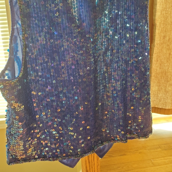 SILKEY NITES WOMEN'S DRESS TOP WITH SEQUINS SZ L - Picture 6 of 8